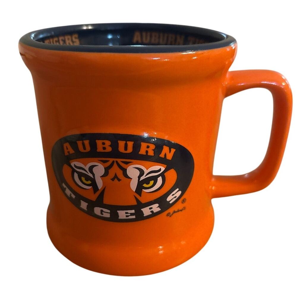 Auburn Tigers NCAA Ceramic Coffee Mug‎ Orange Blue Logo Cup 12 Ounce EUC